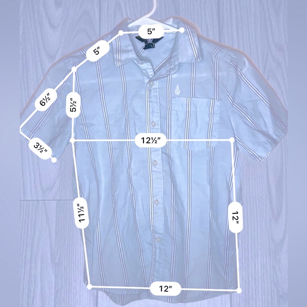VOLCOM Boys Striped Casual Button Down Shirt - Picture 7 of 9